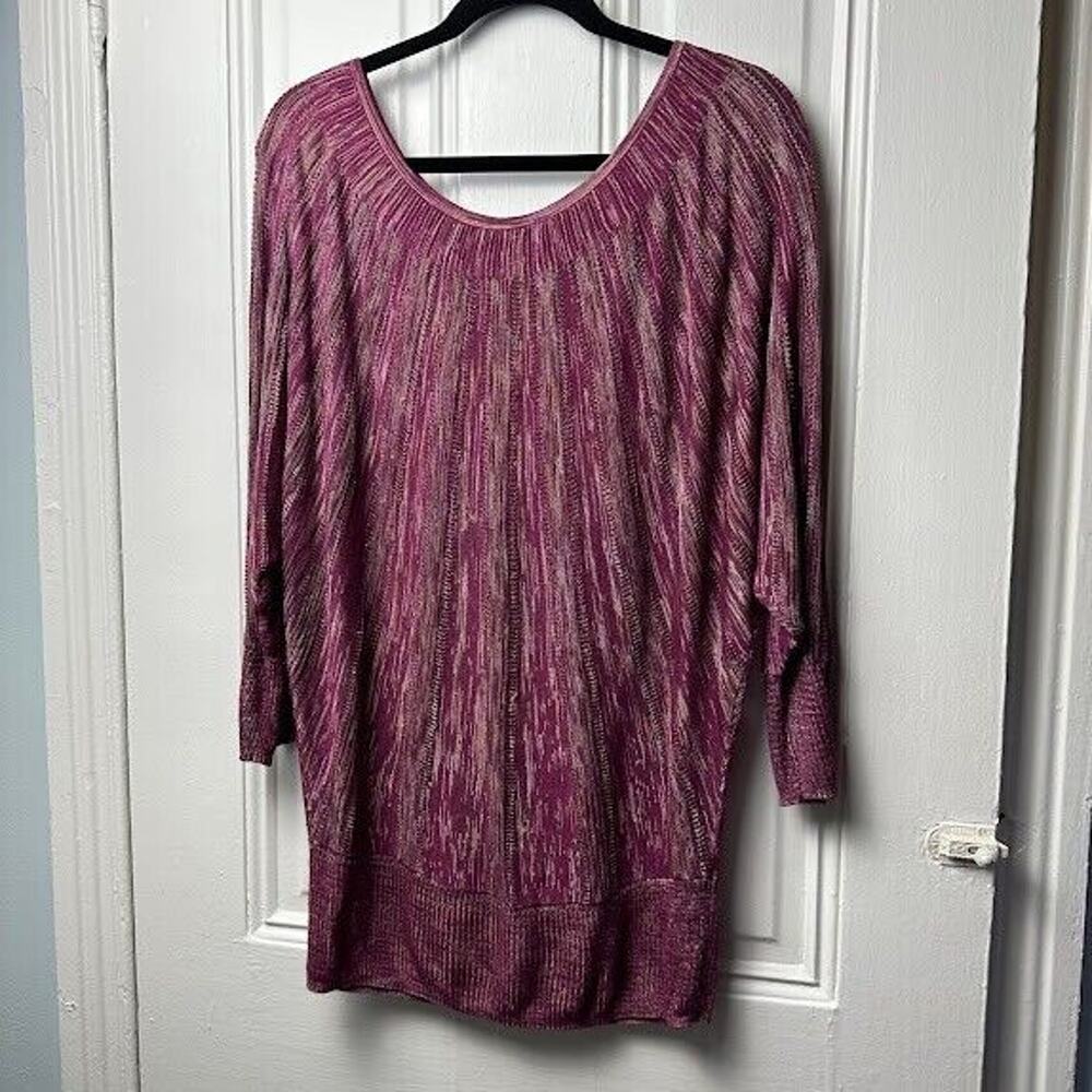 Cache Sweater Womens Medium‎ Maroon Sheer Knit Pullover Y2K Early 2000s